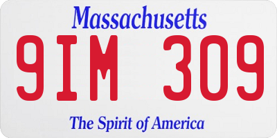MA license plate 9IM309