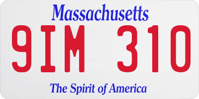 MA license plate 9IM310
