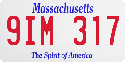 MA license plate 9IM317