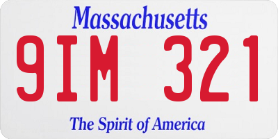 MA license plate 9IM321