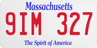 MA license plate 9IM327