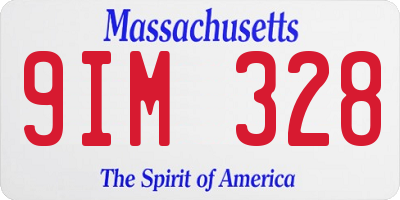 MA license plate 9IM328