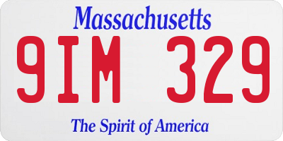 MA license plate 9IM329