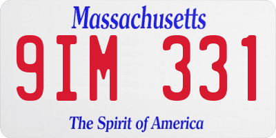 MA license plate 9IM331