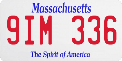 MA license plate 9IM336