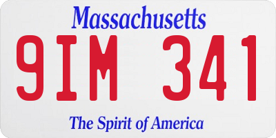 MA license plate 9IM341