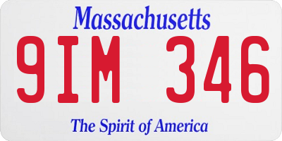 MA license plate 9IM346