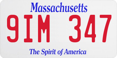 MA license plate 9IM347