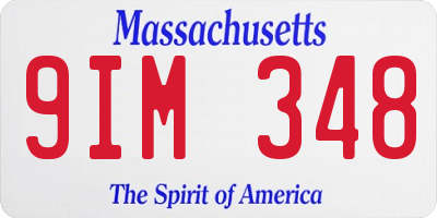 MA license plate 9IM348