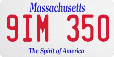 MA license plate 9IM350