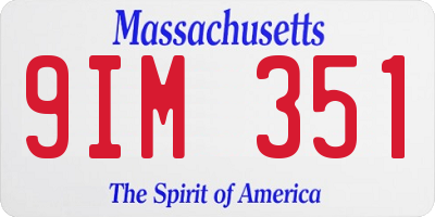 MA license plate 9IM351