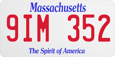MA license plate 9IM352