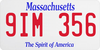 MA license plate 9IM356