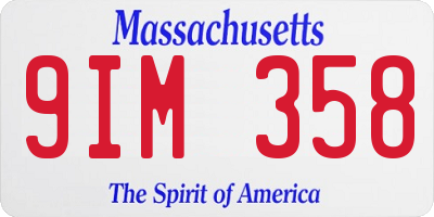 MA license plate 9IM358