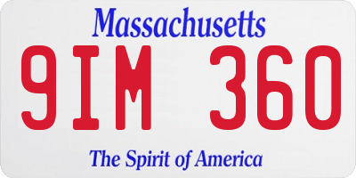 MA license plate 9IM360