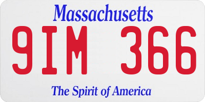 MA license plate 9IM366