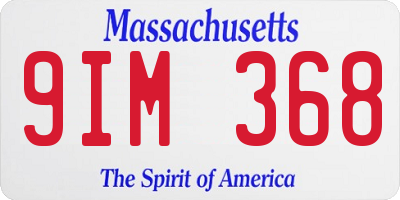 MA license plate 9IM368