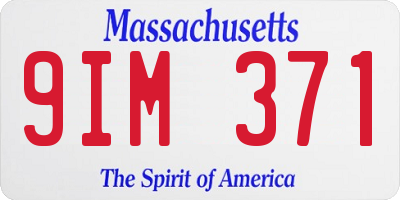 MA license plate 9IM371