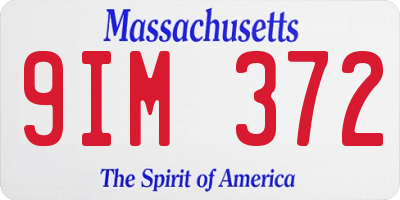 MA license plate 9IM372