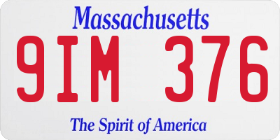 MA license plate 9IM376