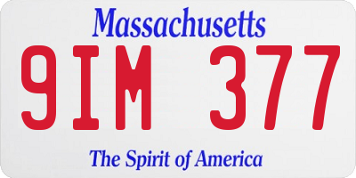 MA license plate 9IM377