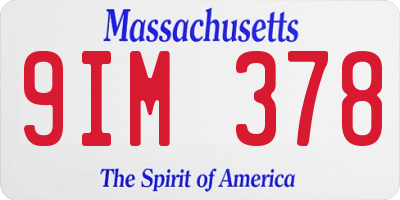 MA license plate 9IM378
