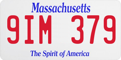 MA license plate 9IM379
