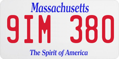MA license plate 9IM380