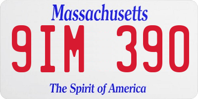 MA license plate 9IM390