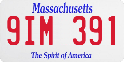 MA license plate 9IM391