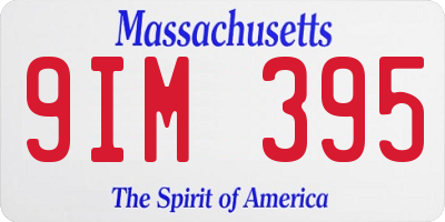 MA license plate 9IM395