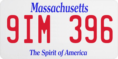 MA license plate 9IM396