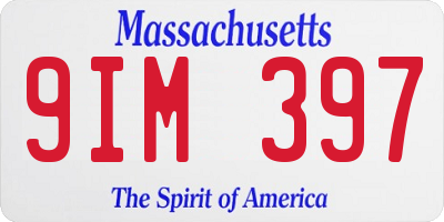 MA license plate 9IM397