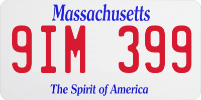 MA license plate 9IM399