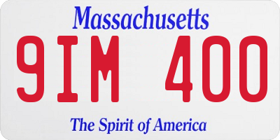 MA license plate 9IM400