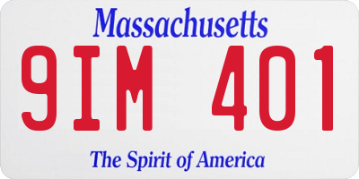MA license plate 9IM401