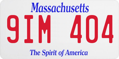 MA license plate 9IM404