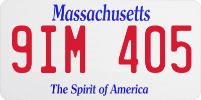 MA license plate 9IM405