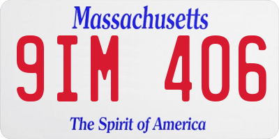MA license plate 9IM406