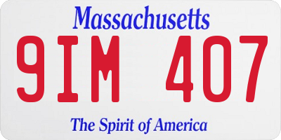MA license plate 9IM407