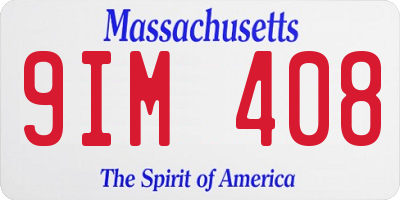 MA license plate 9IM408