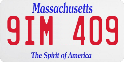 MA license plate 9IM409