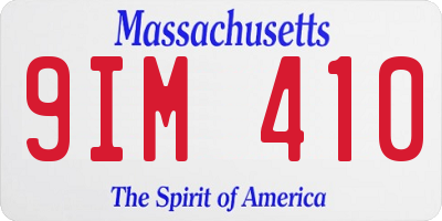 MA license plate 9IM410
