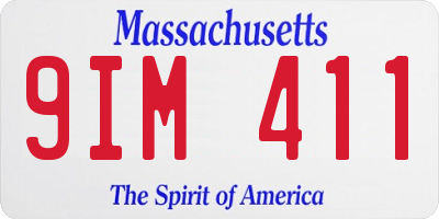 MA license plate 9IM411