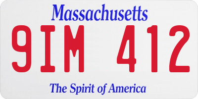 MA license plate 9IM412