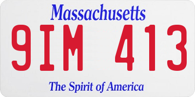 MA license plate 9IM413