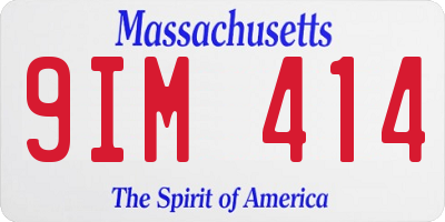 MA license plate 9IM414
