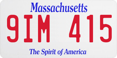 MA license plate 9IM415