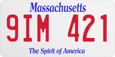 MA license plate 9IM421