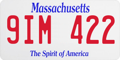 MA license plate 9IM422